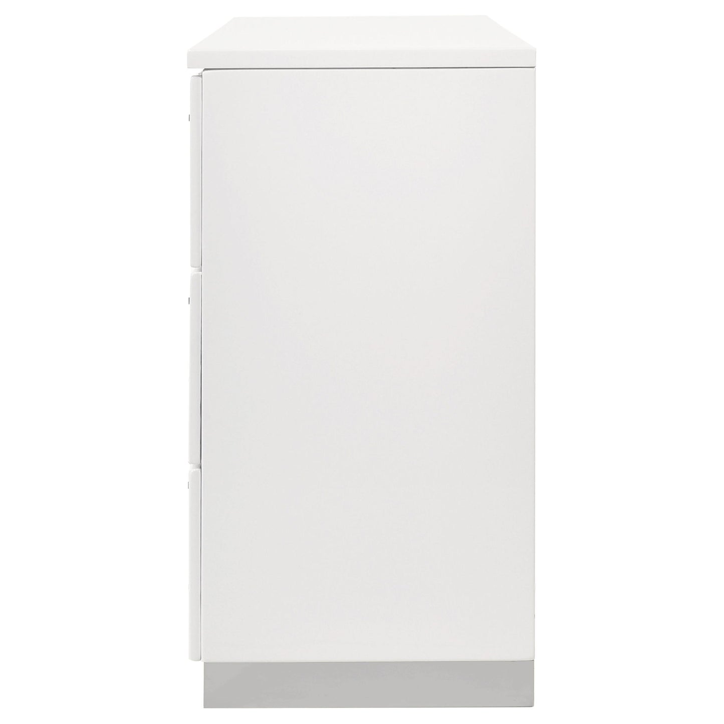 Dulcey - 6 Drawer Dresser With Accents, Bedroom Storage - Gloss White