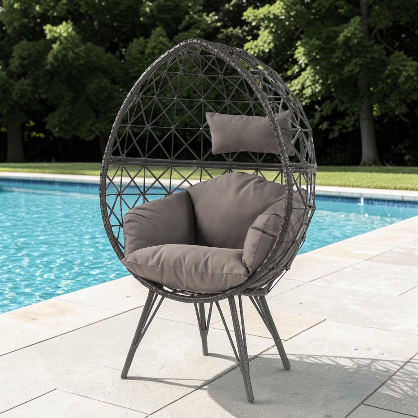 Aeven - Patio Lounge Chair - Light Gray