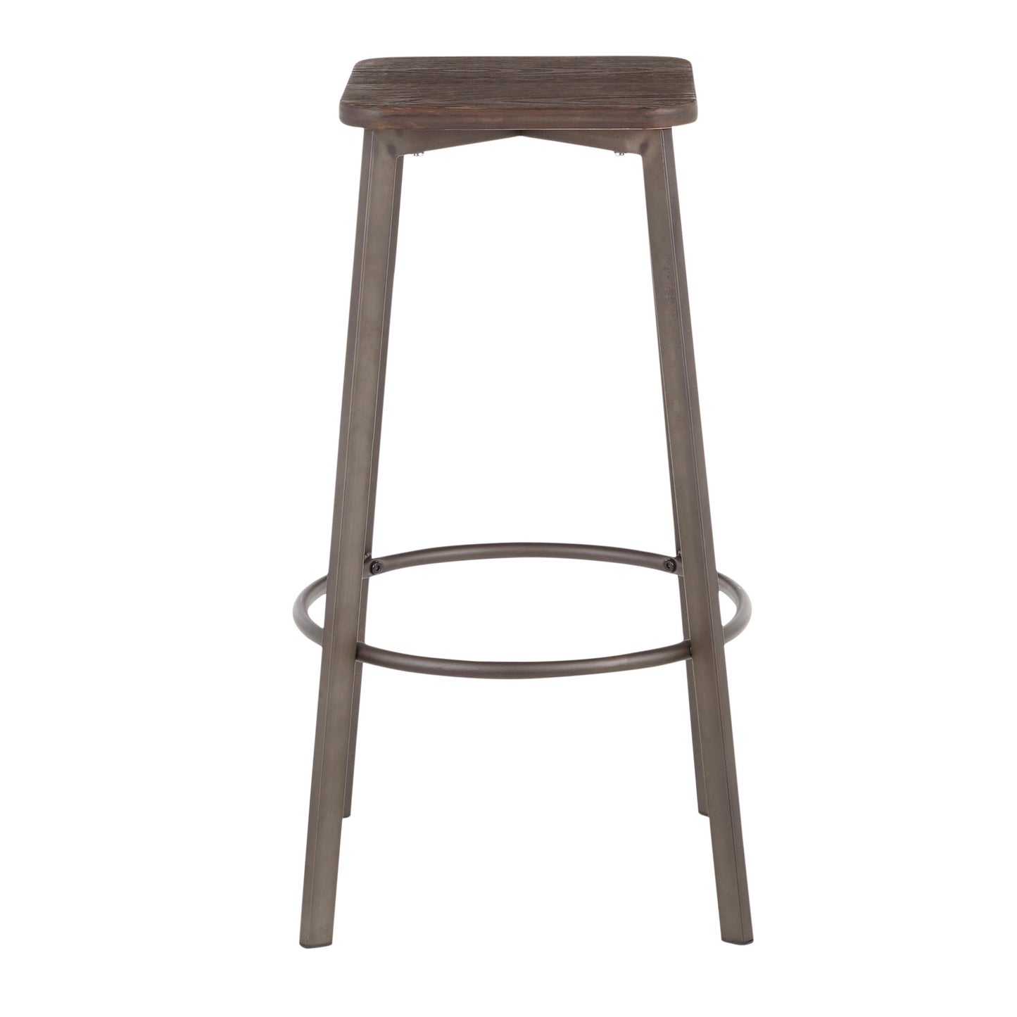 Clara - Industrial Square Barstool (Set of 2) - Espresso