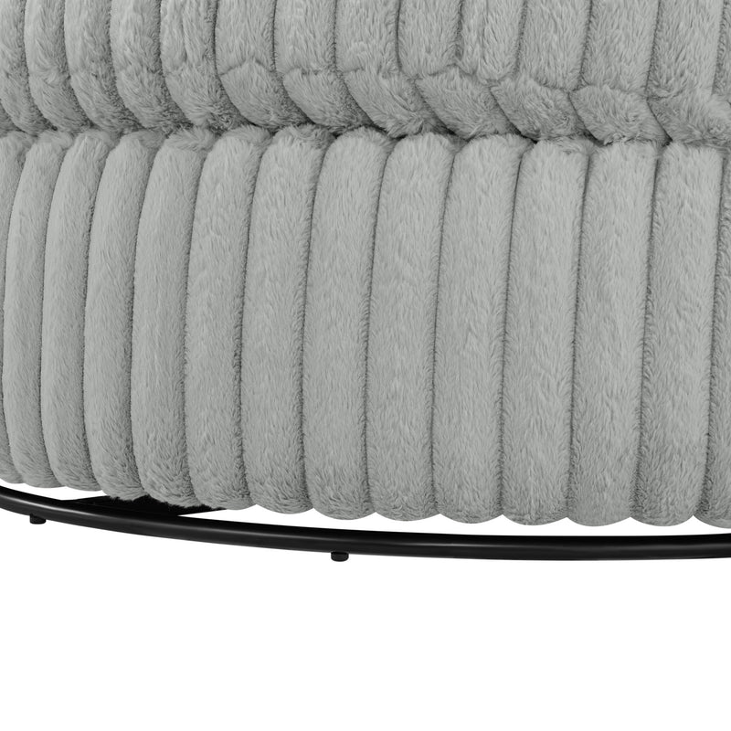 Mindy - Oversized Swivel Barrel Chair - Gray