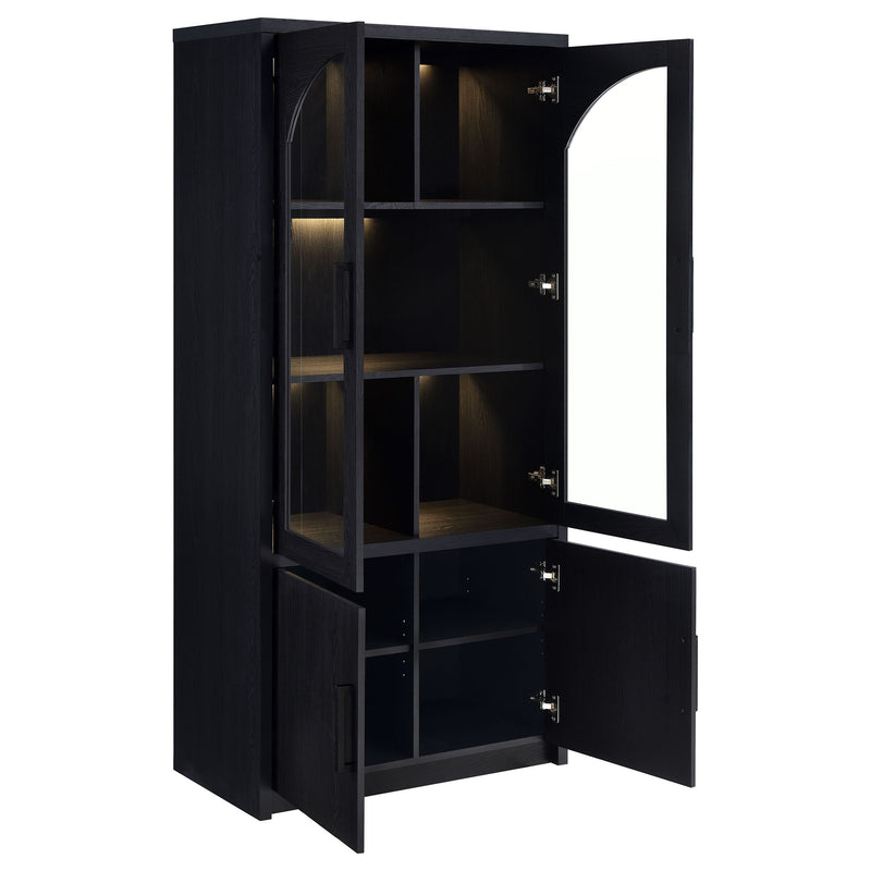 Shayne - 4 Door Display Cabinet With LED Lighting - Black