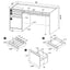 Halston - 3 Drawer Office Computer Desk With Keyboard Tray - Cappuccino
