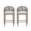 Outdoor 26" Counter Height Metal Frame Counter Stools With Scallop Shaped Backrest & Water Resistant Cushions