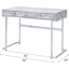 Tigress - Printed Faux Marble Top Writing Desk - White
