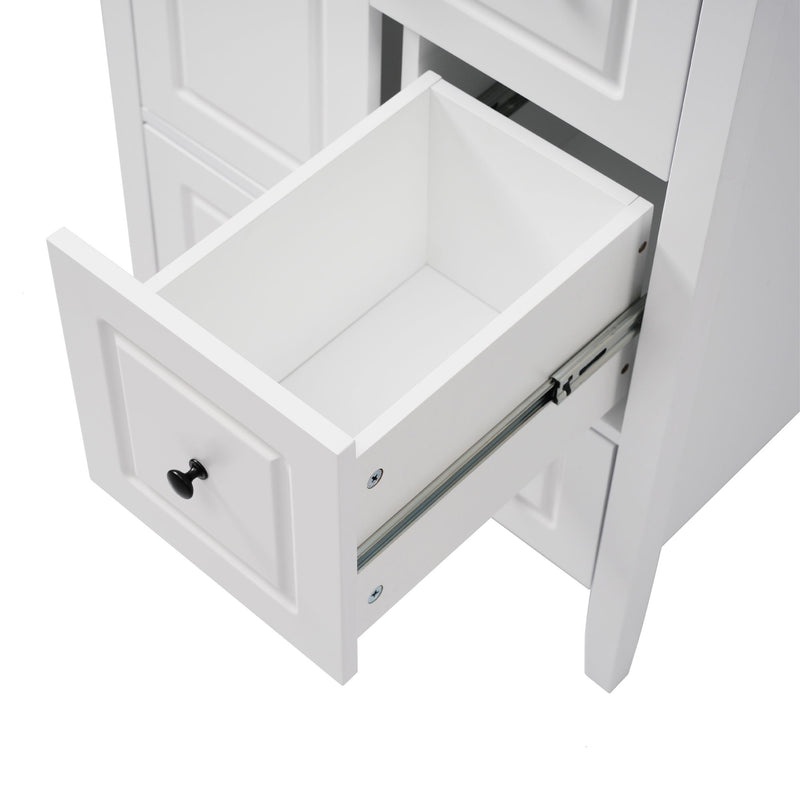 Retro Bathroom Vanity With Sink, Soft Closing Cabinet & Drawers
