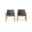 Tranquilize - Outdoor Wooden Club Chair With Woven Wicker Seat And Back (Set of 2) - Light Brown