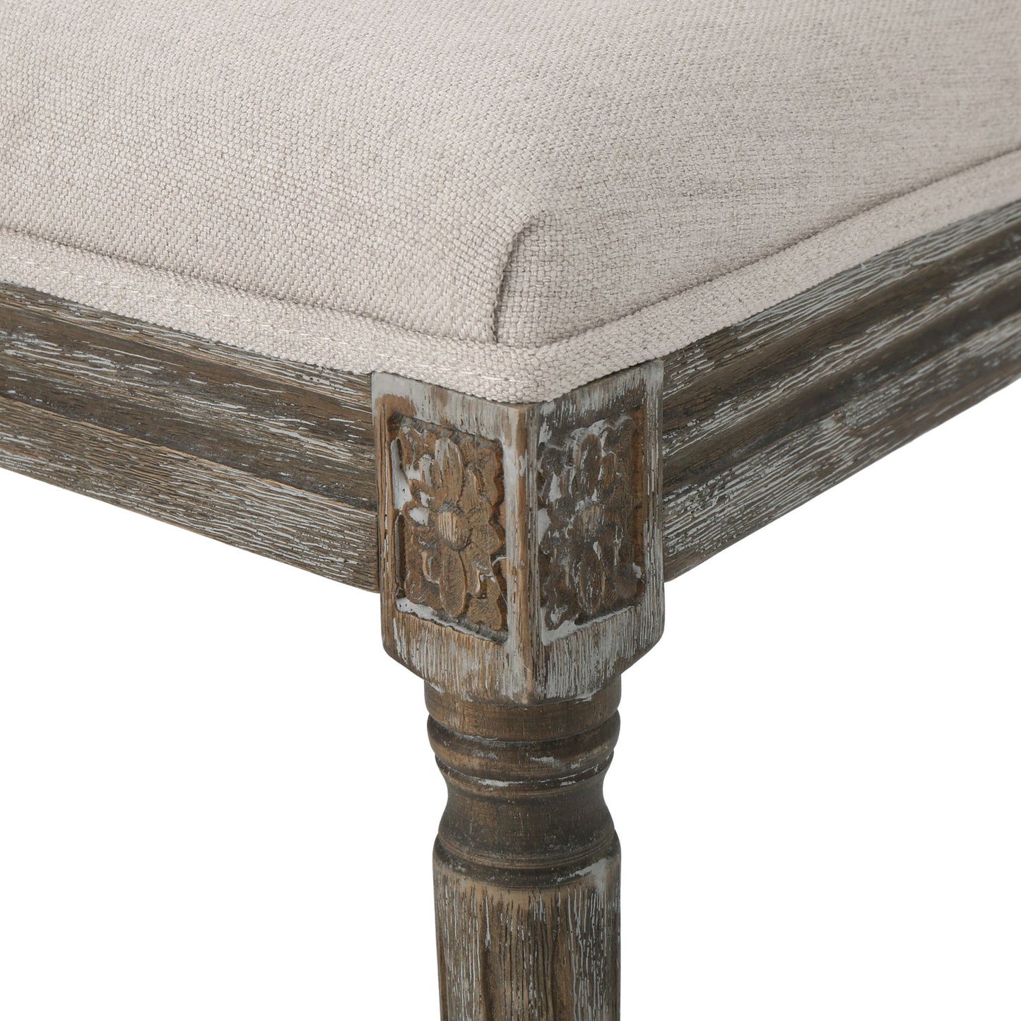 Traditional Style Dining Chair Set With Fabric Upholstery