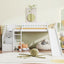 Loft Stairway Bed With 2 Drawers, Convertible Ladder And Slide