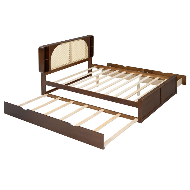 Headboard Bed With 2 Drawers And Trundle