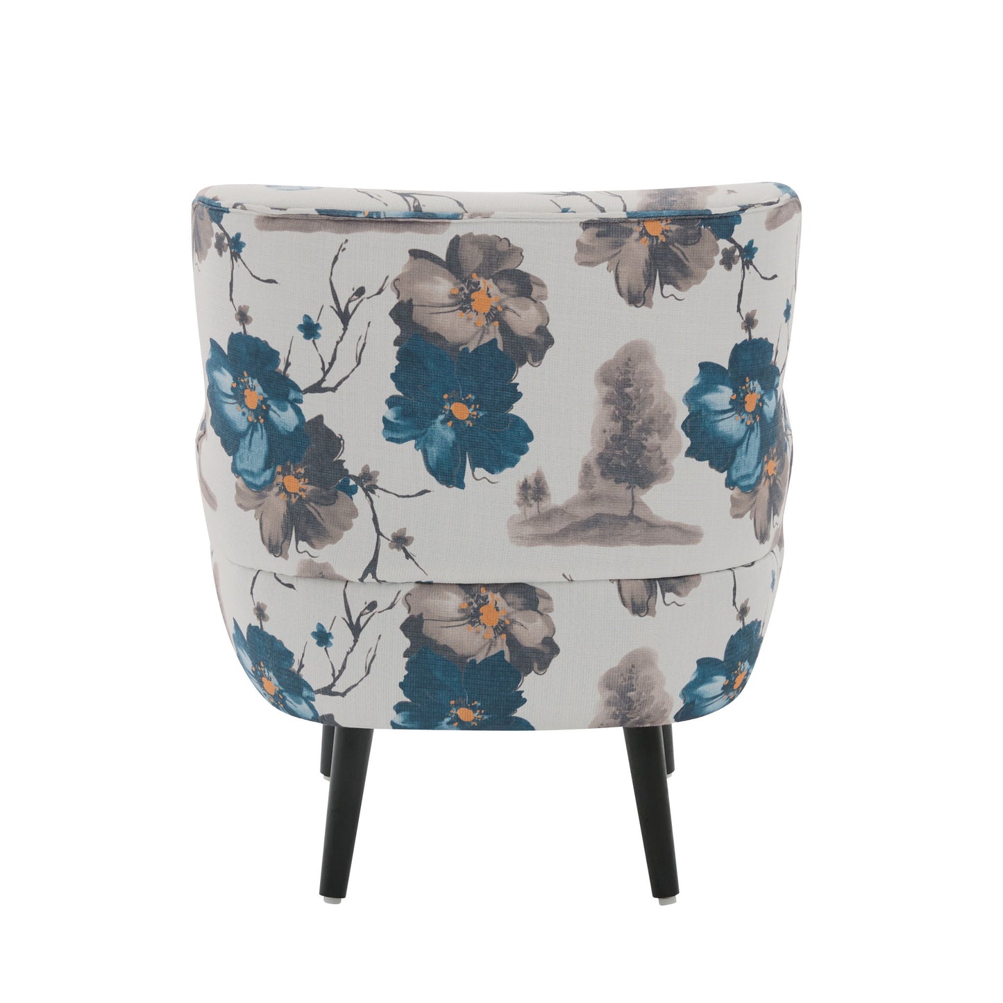 Armchair With Round Arm - White / Blue