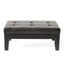 Chatham - Ottoman With Drawer Leather Storage Solution - Dark Coffee