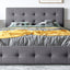 Upholstered Platform Bed With Classic Headboard And Drawers, No Box Spring Needed