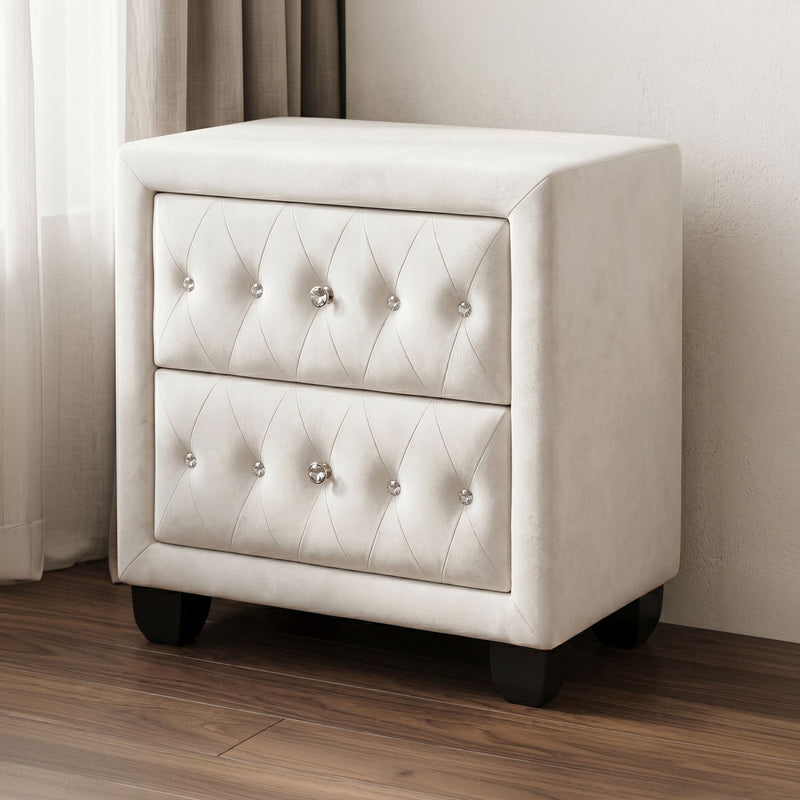 Sophia - 2 Drawer Upholstered Nightstand