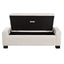 Textured Boucle Ottoman Bench With Hinged Lid For Seating And Storage - Beige