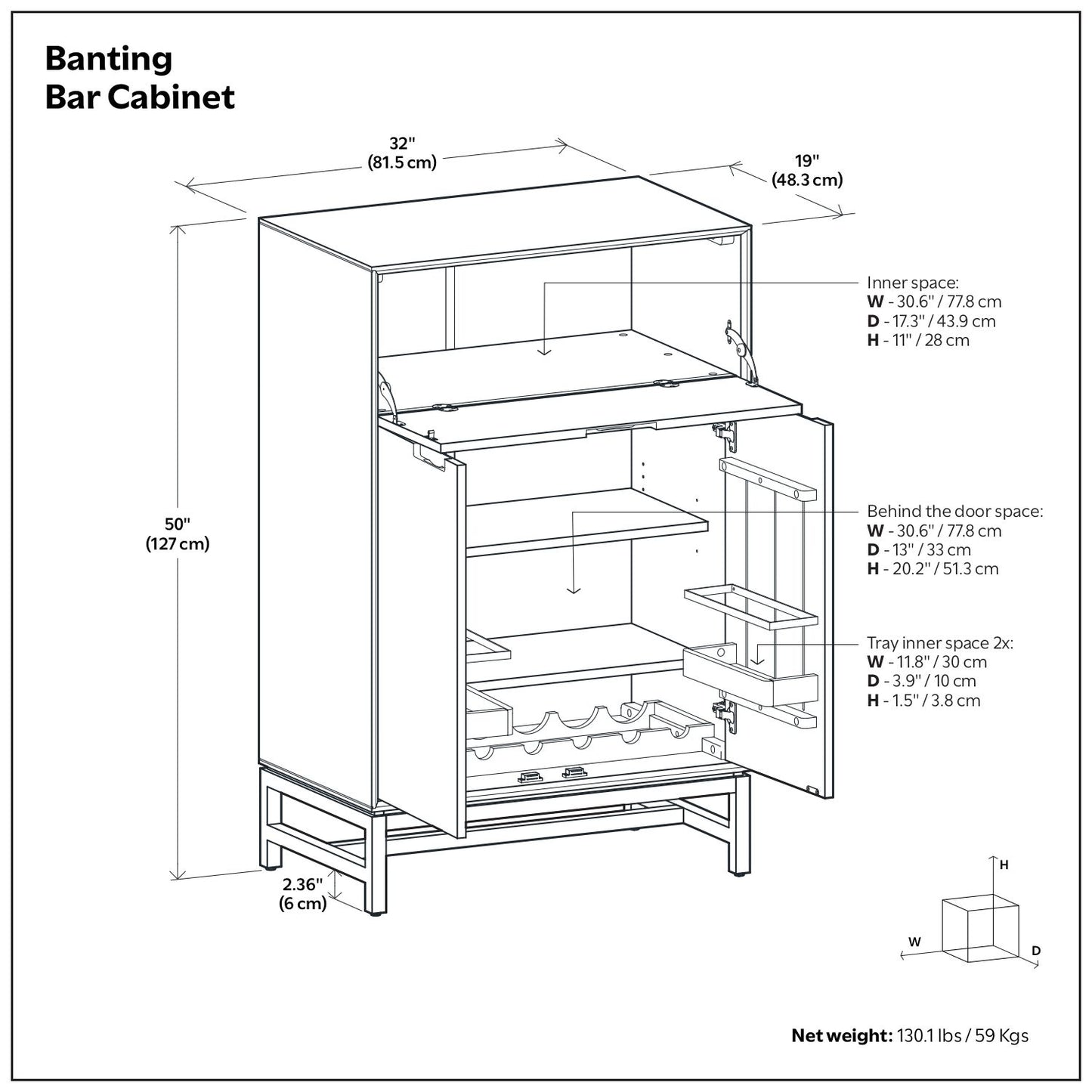 Banting - Bar Cabinet - Walnut Brown