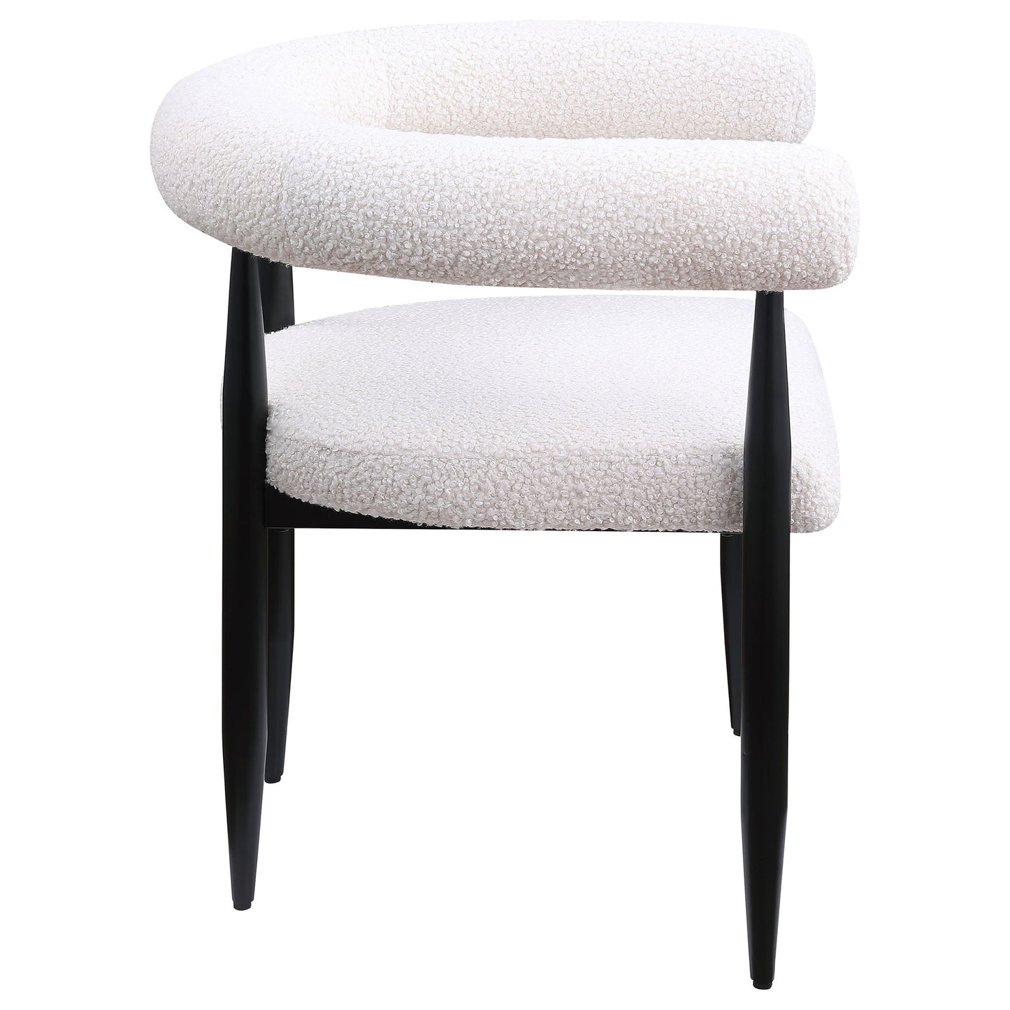 Notting - Upholstered Dining Arm Chair (Set of 2) In And Open C Shaped Backrest - Cream