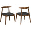 5 Piece Dining Set With 1 Table And 4 Upholstered Chairs - Walnut / Black