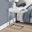 Accent Table, C - Shaped Glossy Contemporary & Modern - White