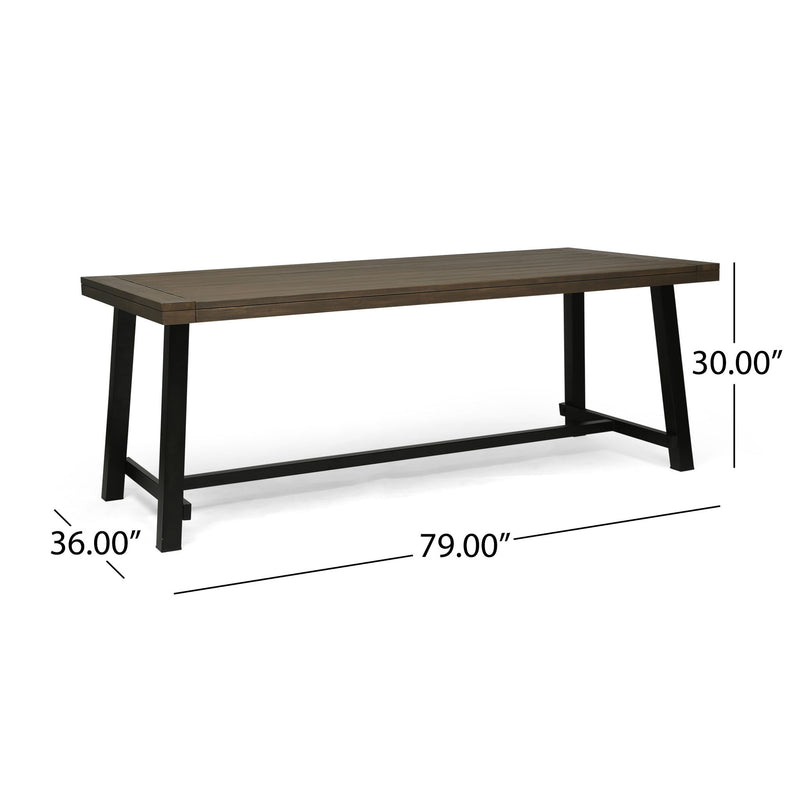 Mesa de comedor para exterior - Gris / Metal rústico