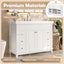 Bathroom Vanity With Sink, 6 Soft Close Drawers & Double Doors - White