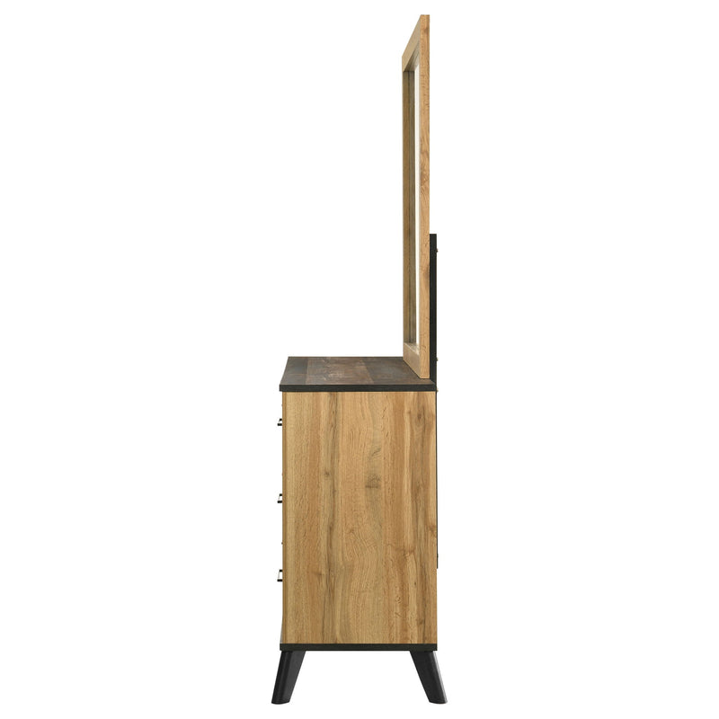 Georgina - 6 Drawer Dresser With Mirror - Natural Wood