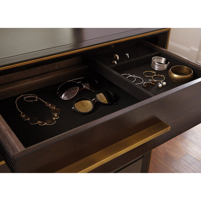 Prescott - 8 Drawer Dresser With Mirror - Smoked Peppercorn Brown