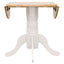Round Dining Table With Drop Leaf Pedestal Base, Expandable Top - Natural