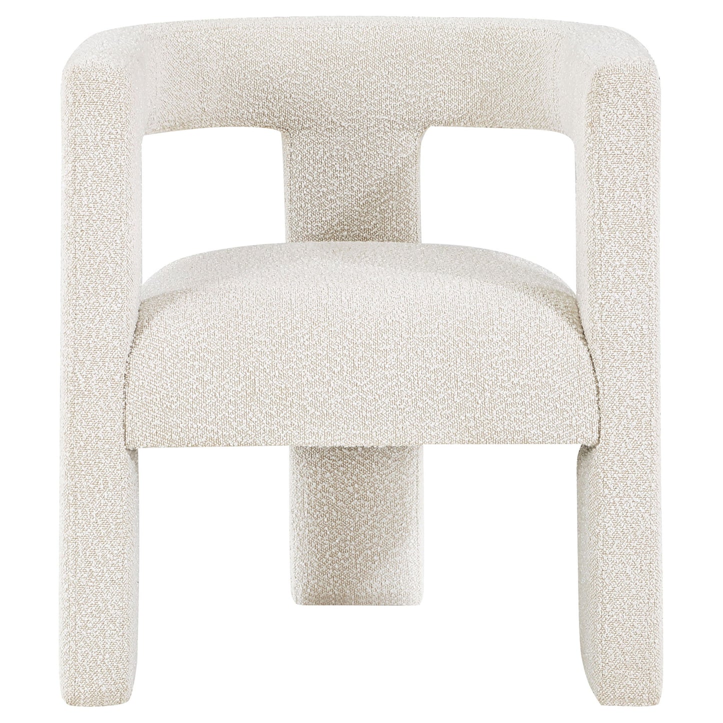Verda - Upholstered Accent Side Chair In Soft With Rounded Open Back And 3 Leg Base - White