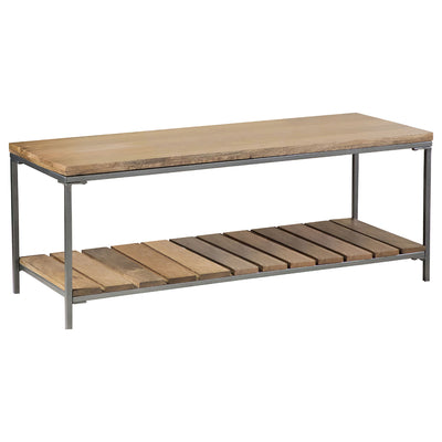 Foundry - Accent Bench With Slat Shelf - Natural