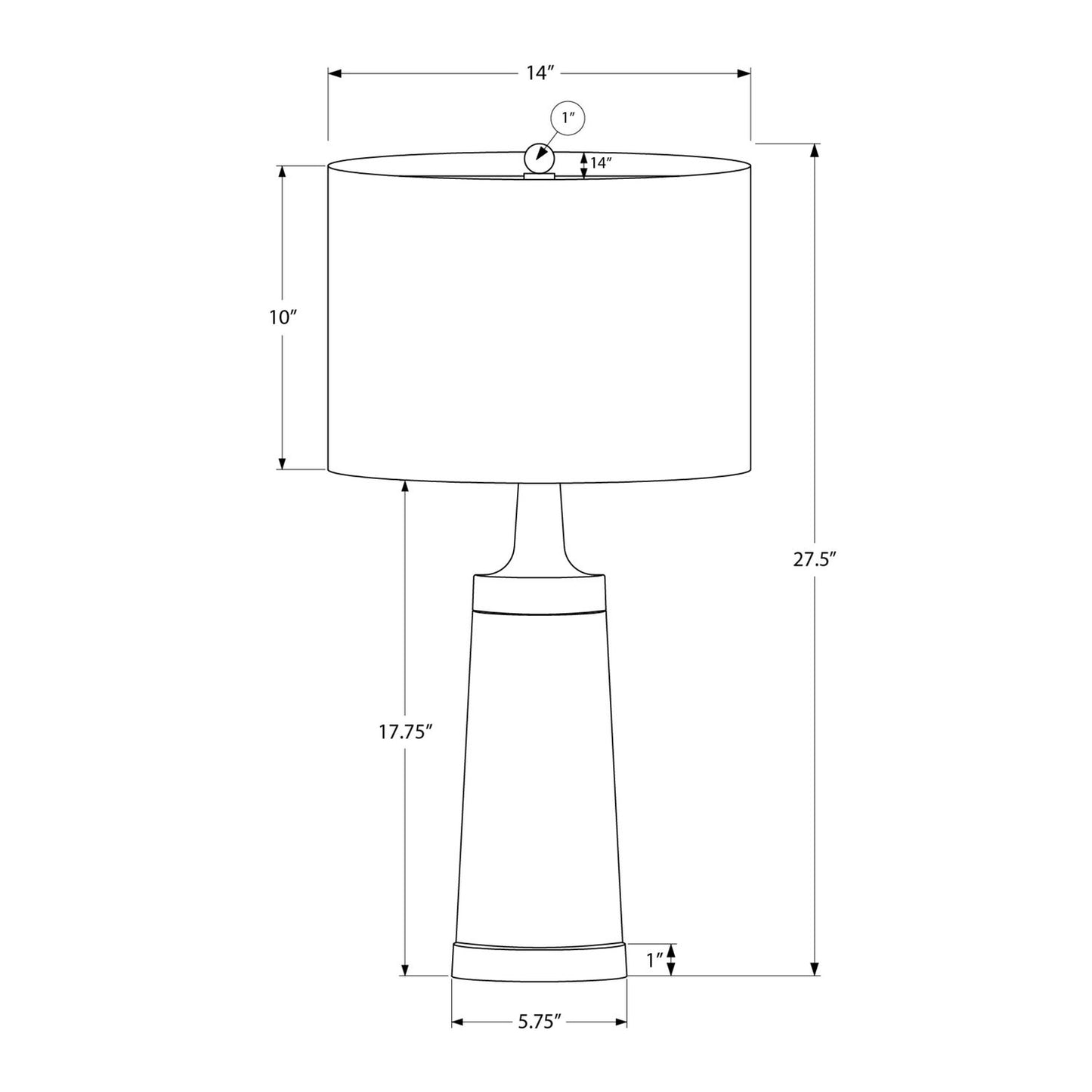 Lighting, Table Lamp, Resin, Contemporary - Black / Cream