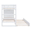 Twin Over Twin Bunk Bed With Trundle And Staircase - White