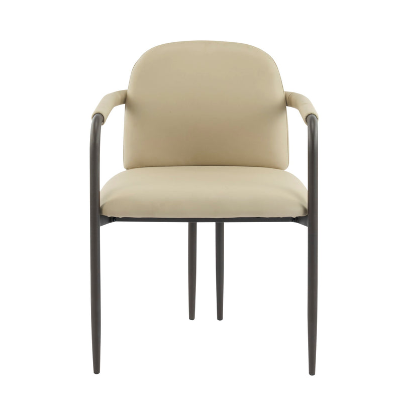 Sillas de comedor modernas (juego de 2) con estructura de hierro - Espresso / Caqui