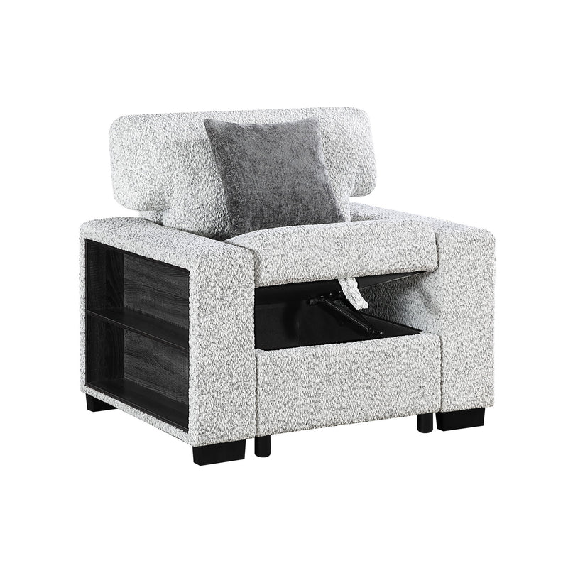 Prato - Chair With Storage And USB - Gray