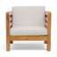 Outdoor Acacia Wood Patio Chair With Fabric Cushion