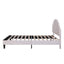 Upholstered Platform Bed With Flower Pattern Headboard