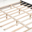 King Upholstered Bed Frame, No Box Spring Needed - Walnut / White