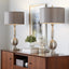 Joan - Contemporary Table Lamp (Set of 2) - Nickel / Gray Satin