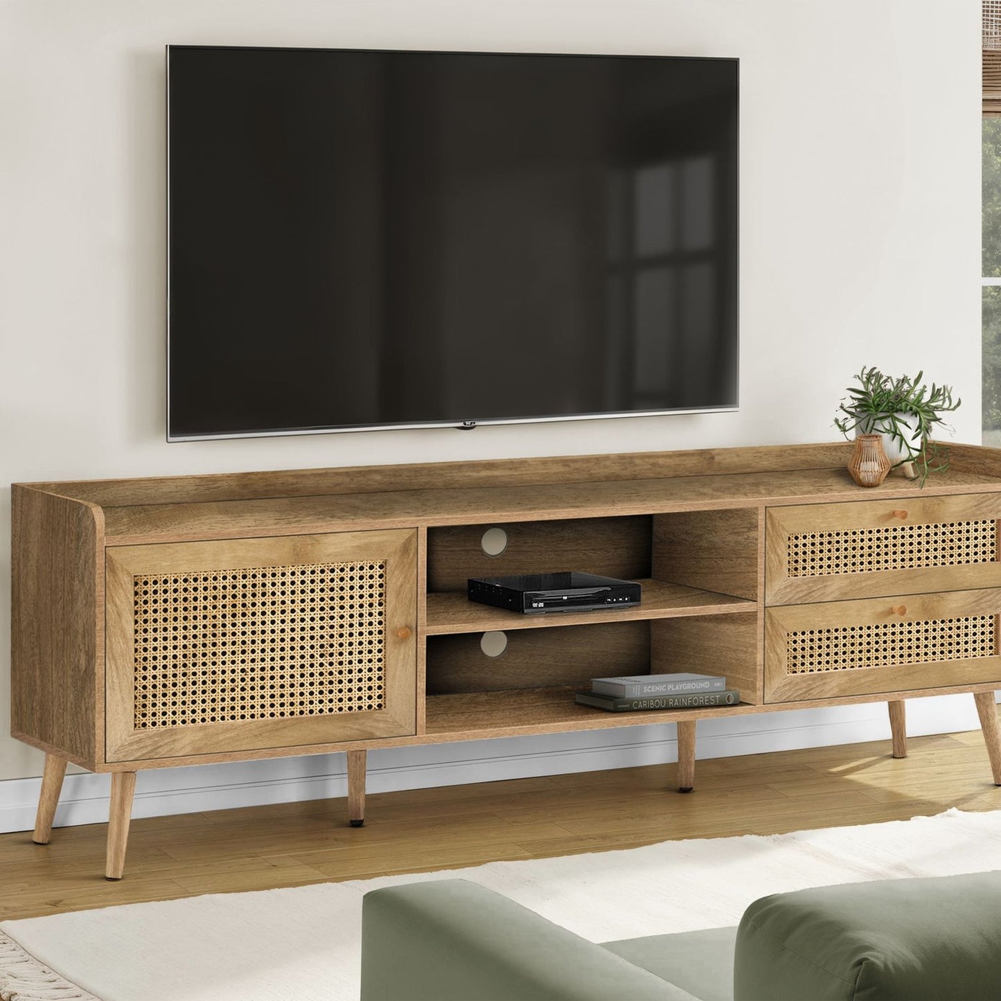 TV Stand, Console, Media Entertainment Center, Storage Cabinet, Transitional