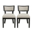 Farmhouse Style Fabric Upholstered Side Dining Chair Set