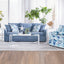 Sylvie - 2 Piece Living Room Set (Sofa & Swivel Chair) - Blue And White Print
