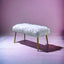 Bagley II - Faux Fur Bench - White / Gold