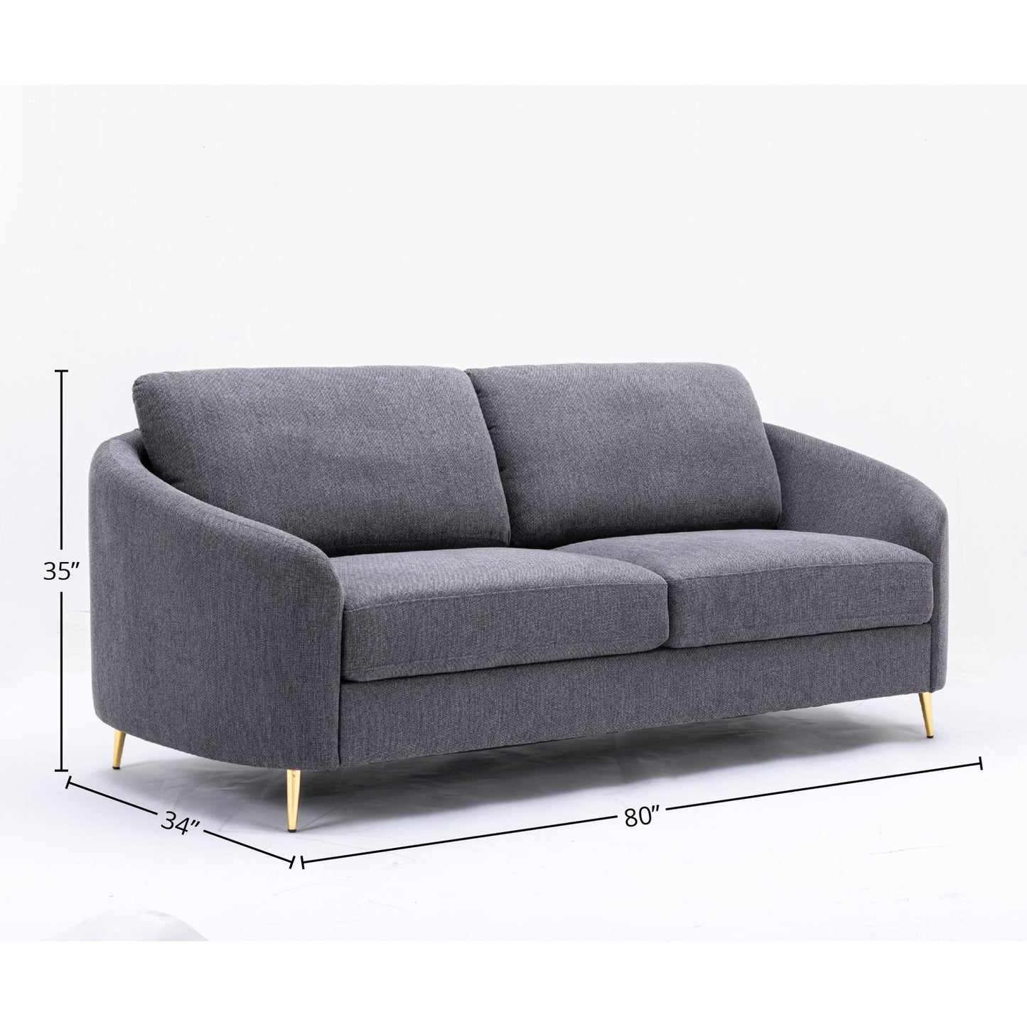 Yuina - 3 Pieces Living Room Set - Gray