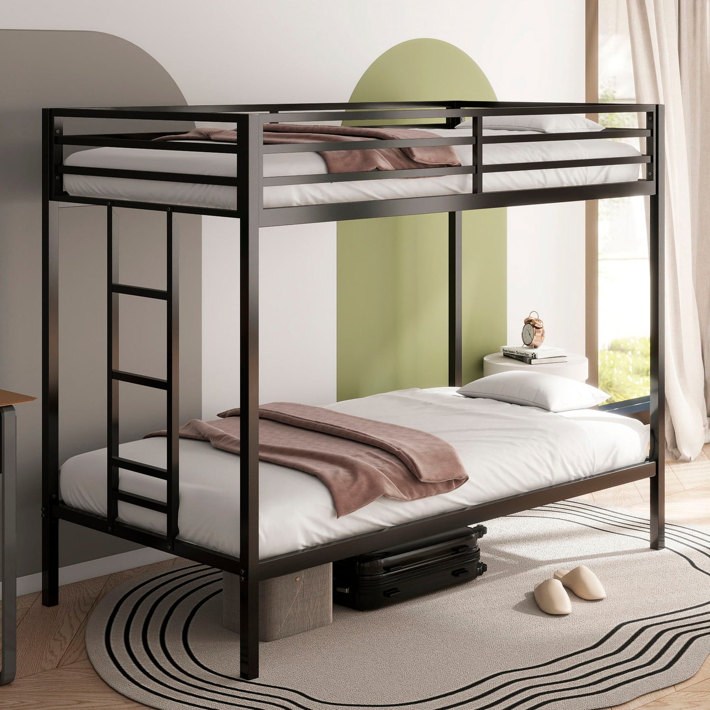 Adam - Twin Over Twin Bunk Bed - Black