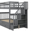 Stairway Bunk Bed & Storage And Guard Rail For Bedroom
