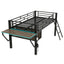 Gaming - Twin Loft Bed With Desk And LED - Black