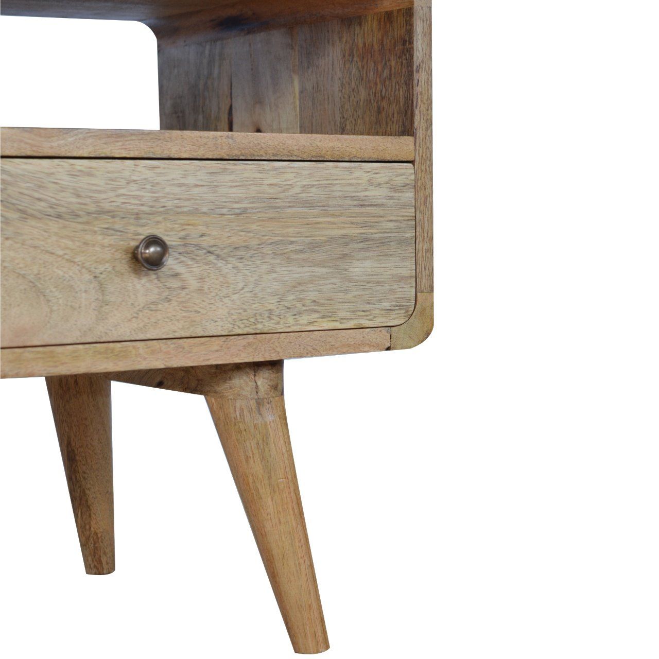 Solid Wood Curved Media Unit