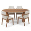 5 Piece Indoor Dining Set With Oval Table And Chairs