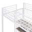 Metal Loft Bed With Desk, 3 Shelves And Ladder