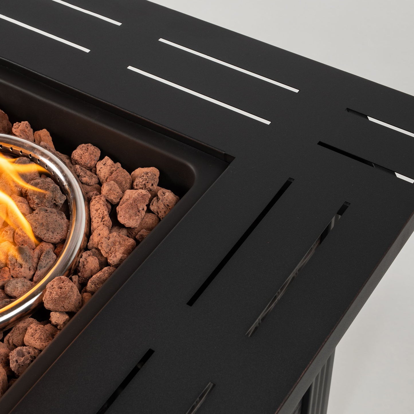 Square Fire Pit Table - Brown