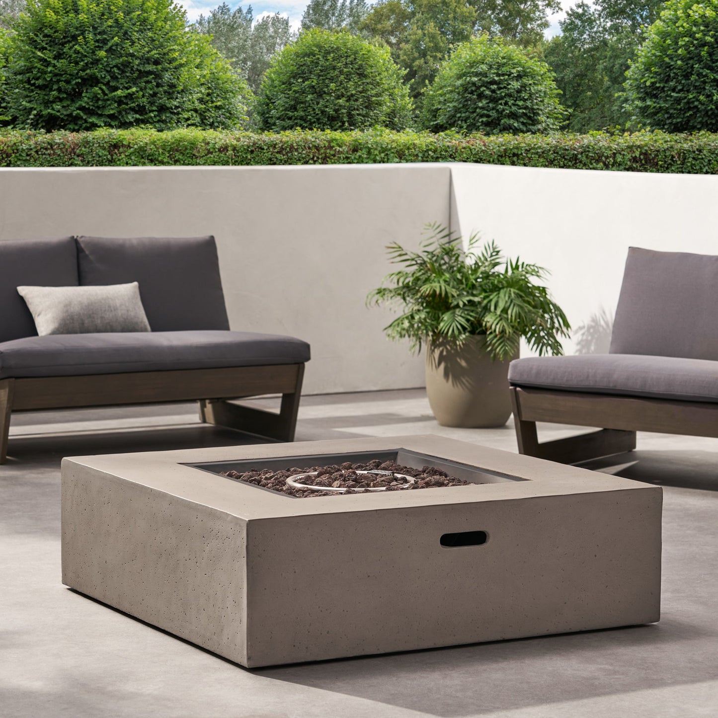 Modern 50, 000 Btu Square Fire Table With Propane Tank